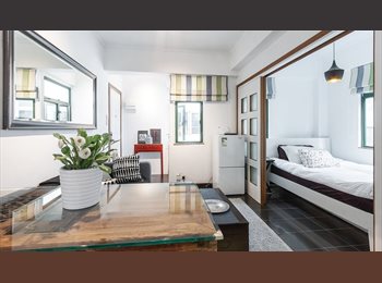 EasyRoommate HK - Bright   1 big  bed room flat with  roof top Terrace, Sheung Wan - HKD19,800 pcm